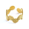 Wholesale Geometric Stainless Steel Opening Adjustable Women's Ring With Electroplating