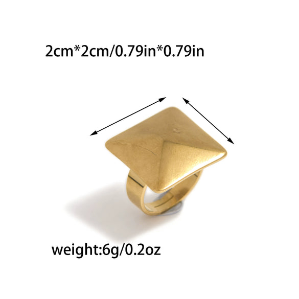 Wholesale Geometric Stainless Steel Opening Ring 14K Goldplated For Women