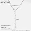 Wholesale Geometric Stainless Steel Oshaped Chain Yshaped Tassel Necklace With Vacuum Real Gold Plating For Women