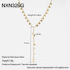 Wholesale Geometric Stainless Steel Oshaped Chain Yshaped Tassel Necklace With Vacuum Real Gold Plating For Women