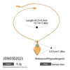 Wholesale Geometric Stainless Steel Pendant Necklace With Blue Resin And Electroplated 18K Gold Jewelry For Women