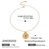 Wholesale Geometric Stainless Steel Pendant Necklace With Blue Resin And Electroplated 18K Gold Jewelry For Women