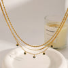 Wholesale Geometric Stainless Steel Pendant Necklace With Green Diamond Electroplated Treatment