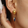 Wholesale Geometric 316L Stainless Steel Plated 18K Gold Crystal Glass Earrings For Women