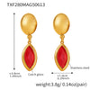 Wholesale Geometric 316L Stainless Steel Plated 18K Gold Crystal Glass Earrings For Women