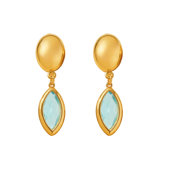 Wholesale Geometric 316L Stainless Steel Plated 18K Gold Crystal Glass Earrings For Women