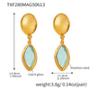 Wholesale Geometric 316L Stainless Steel Plated 18K Gold Crystal Glass Earrings For Women
