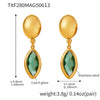 Wholesale Geometric 316L Stainless Steel Plated 18K Gold Crystal Glass Earrings For Women