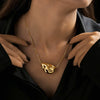 Wholesale Geometric 316L Stainless Steel Plated 18K Gold Pendant Snake Bone Necklace