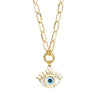 Wholesale Geometric Stainless Steel Polished Devil's Eye Blue Eye Clavicle Chain Necklace