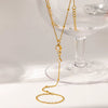 Wholesale Geometric Stainless Steel Real Gold Plated Bracelet And Ring Integrated Jewelry For Women