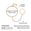 Wholesale Geometric Stainless Steel Real Gold Plated Finger Chain Hand Jewelry For Women