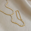 Wholesale Geometric Stainless Steel Real Gold Plated Finger Chain Hand Jewelry For Women