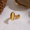 Wholesale Geometric Stainless Steel Real Gold Plated Open Ring For Women