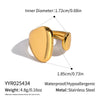 Wholesale Geometric Stainless Steel Real Gold Plated Open Ring For Women