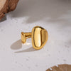 Wholesale Geometric Stainless Steel Real Gold Plated Open Ring For Women