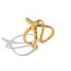Wholesale Geometric Stainless Steel Real Gold Plated Open Ring For Women