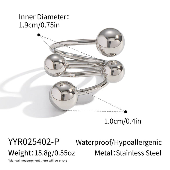 Wholesale Geometric Stainless Steel Real Gold Plated Ring Jewelry For Girls