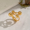 Wholesale Geometric Stainless Steel Real Gold Plated Ring Jewelry For Girls