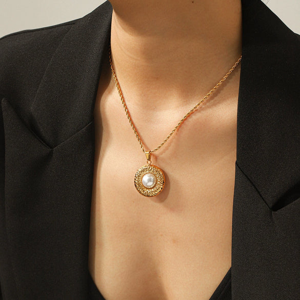 Wholesale Geometric Stainless Steel Real Gold Plated Twist Chain Necklace Unisex Ins Style Minimalist Vintage Jewelry