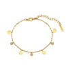 Wholesale Geometric Stainless Steel Rhinestone Tassel Anklet Set For Women