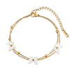 Wholesale Geometric Stainless Steel Rhinestone Tassel Anklet Set For Women