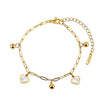 Wholesale Geometric Stainless Steel Rhinestone Tassel Anklet Set For Women