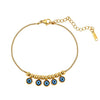 Wholesale Geometric Stainless Steel Rhinestone Tassel Anklet Set For Women