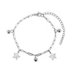 Wholesale Geometric Stainless Steel Rhinestone Tassel Anklet Set For Women