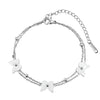 Wholesale Geometric Stainless Steel Rhinestone Tassel Anklet Set For Women
