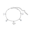 Wholesale Geometric Stainless Steel Rhinestone Tassel Anklet Set For Women