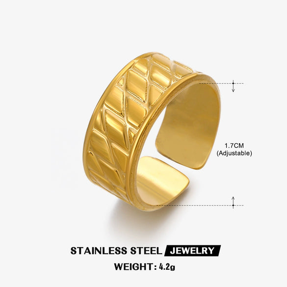 Wholesale Geometric Stainless Steel Ring Electroplated For Women In Ins Style