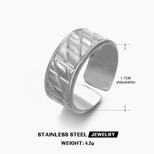 Wholesale Geometric Stainless Steel Ring Electroplated For Women In Ins Style