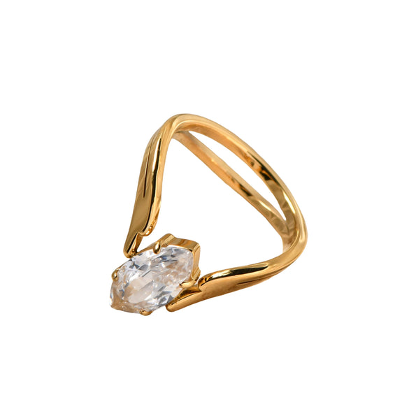 Wholesale Geometric Stainless Steel Ring Electroplated Light Luxury Highend Unisex Jewelry