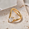 Wholesale Geometric Stainless Steel Ring Electroplated Light Luxury Highend Unisex Jewelry