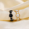 Wholesale Geometric Stainless Steel Ring For Women Electroplated With Real Gold Simple Retro Open Adjustable Style