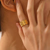 Wholesale Geometric Stainless Steel Ring For Women 18K Gold Plated