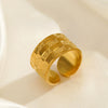 Wholesale Geometric Stainless Steel Ring For Women 18K Gold Plated