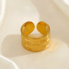 Wholesale Geometric Stainless Steel Ring For Women 18K Gold Plated
