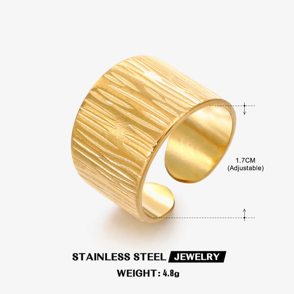 Wholesale Geometric Stainless Steel Ring For Women With Ins Style And 18K Gold Plated Electroplating