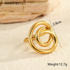 Wholesale Geometric Stainless Steel Ring For Women With Light Luxury Style And Electroplating Design
