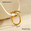 Wholesale Geometric Stainless Steel Ring For Women With Light Luxury Style And Electroplating Design