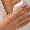 Wholesale Geometric Stainless Steel Ring 18K Gold Plated Adjustable Style
