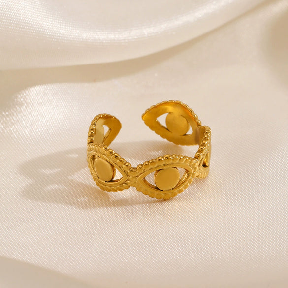 Wholesale Geometric Stainless Steel Ring 18K Gold Plated