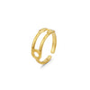 Wholesale Geometric Stainless Steel Ring 18K Gold Plated
