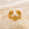 Wholesale Geometric Stainless Steel Ring 18K Gold Plated