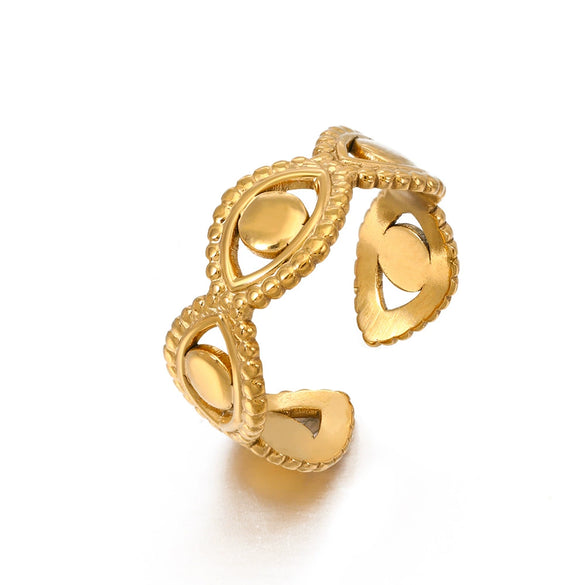 Wholesale Geometric Stainless Steel Ring 18K Gold Plated