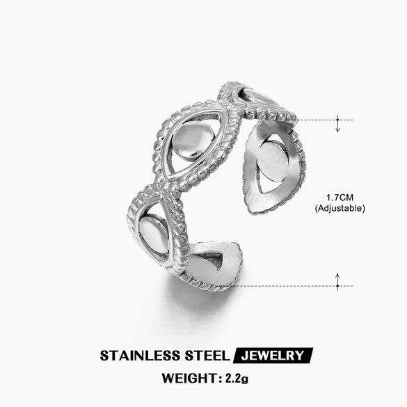 Wholesale Geometric Stainless Steel Ring 18K Gold Plated