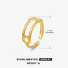Wholesale Geometric Stainless Steel Ring 18K Gold Plated