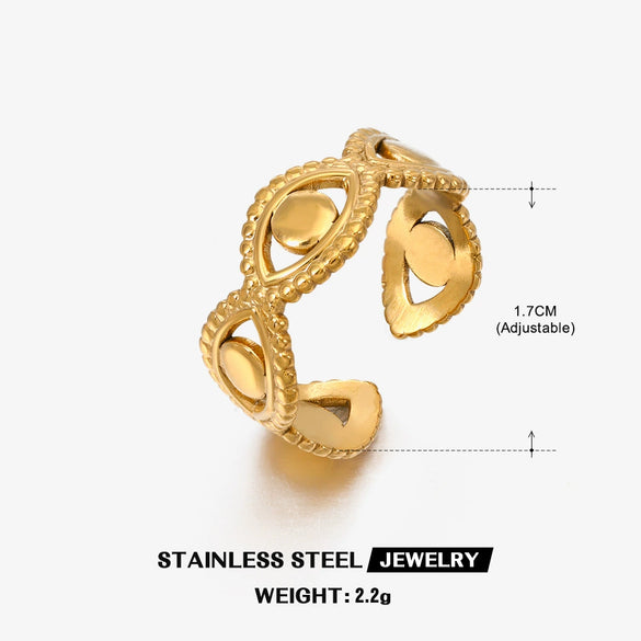 Wholesale Geometric Stainless Steel Ring 18K Gold Plated